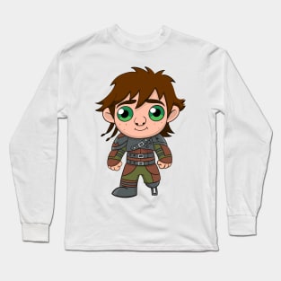 Hiccup chibi from cartoon How to train your dragon Long Sleeve T-Shirt